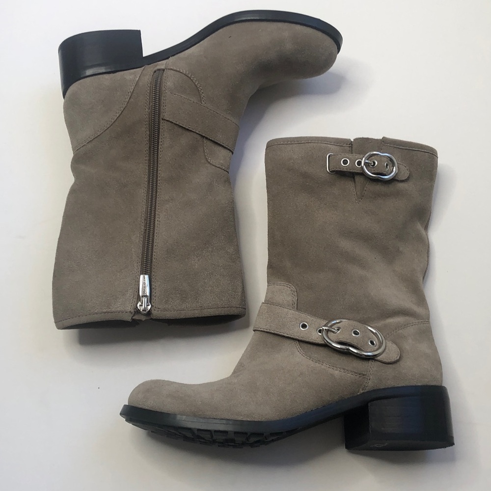 Vince Camuto Tan Suede mid calf Wilan boots